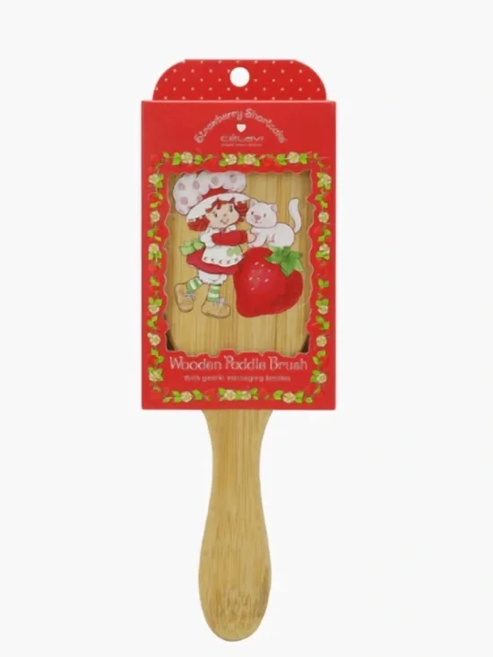 Bamboo Paddle Hair Brush with Pink Cushion - Picture 3 of 5